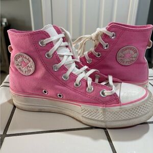 Converse Pink Platform Canvas High-Tops
